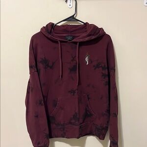 Urban Outfitters Maroon Hoodie with Embroidered Design
